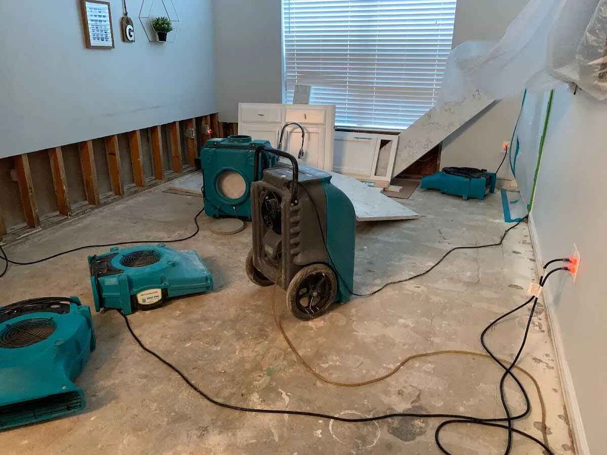 Dehumidifier in flood-cut room for Water Extraction & Removal in Bacliff